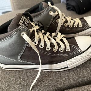 Converse Chuck Taylor Mens High Top Sneaker Fabric/leather  Gray G9
